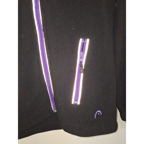 Head Women's Fleece Jacket Reflective Sporty Jogging Purple Athletic Size S - Picture 3 of 13
